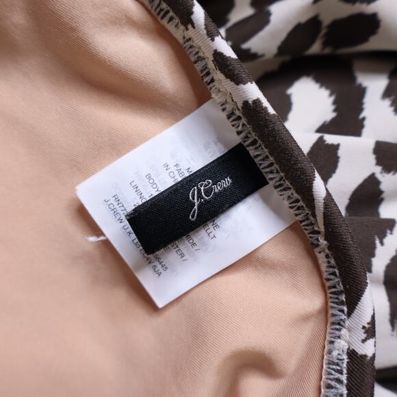 J. CREW Plunge V-Neck One-Piece Swimsuit Leopard Print Lined Summer Women's 4 - Picture 10 of 12